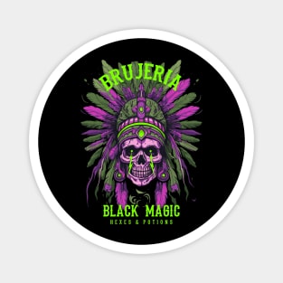 Brujeria Native American Psychedelic Skull Magnet